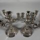 Pair of rocaille candelabra in solid 950 silver Louis XV style
