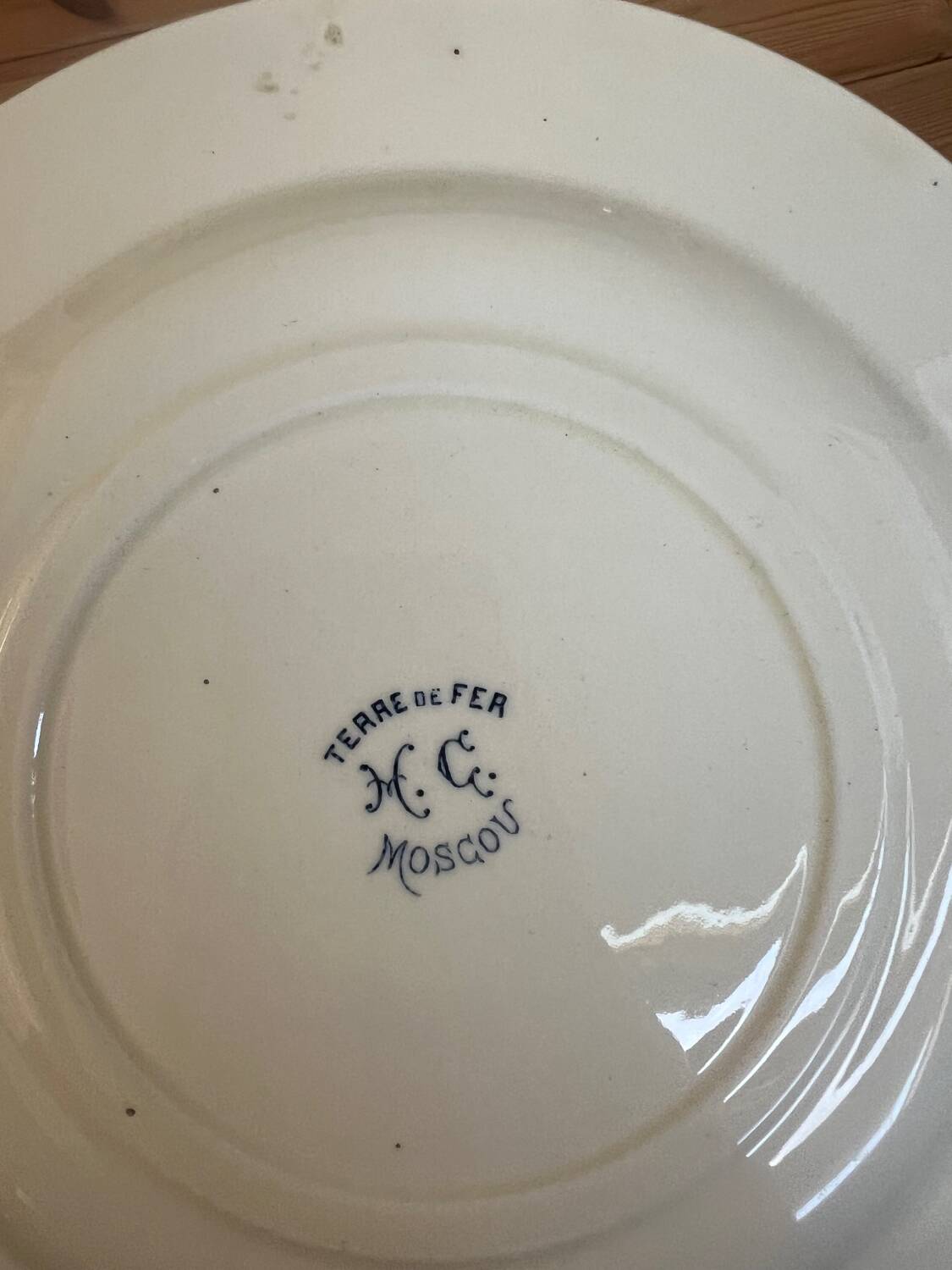 New Moscow model ironstone flat plate.