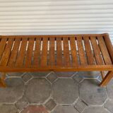 Solid teak bench le colonial by pimag seats with slats side crossover
