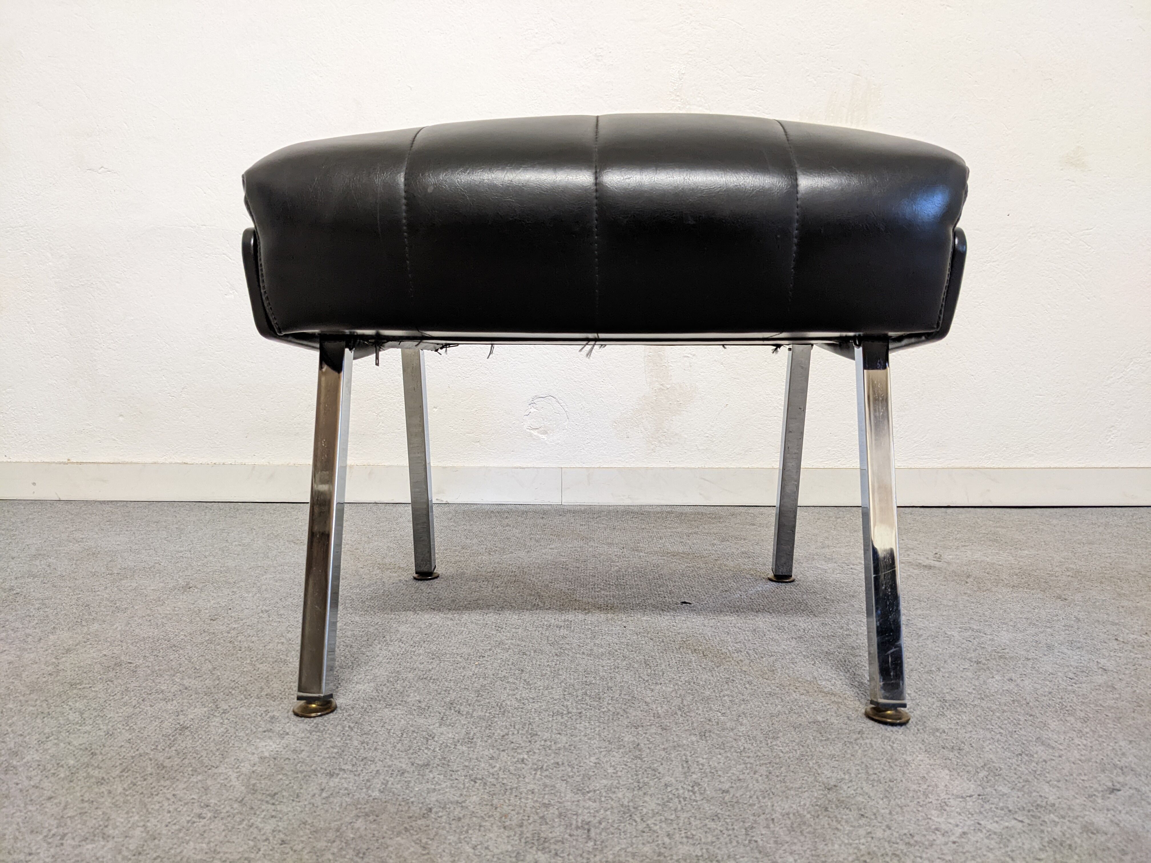 Leather Ottoman from the 50s/60s