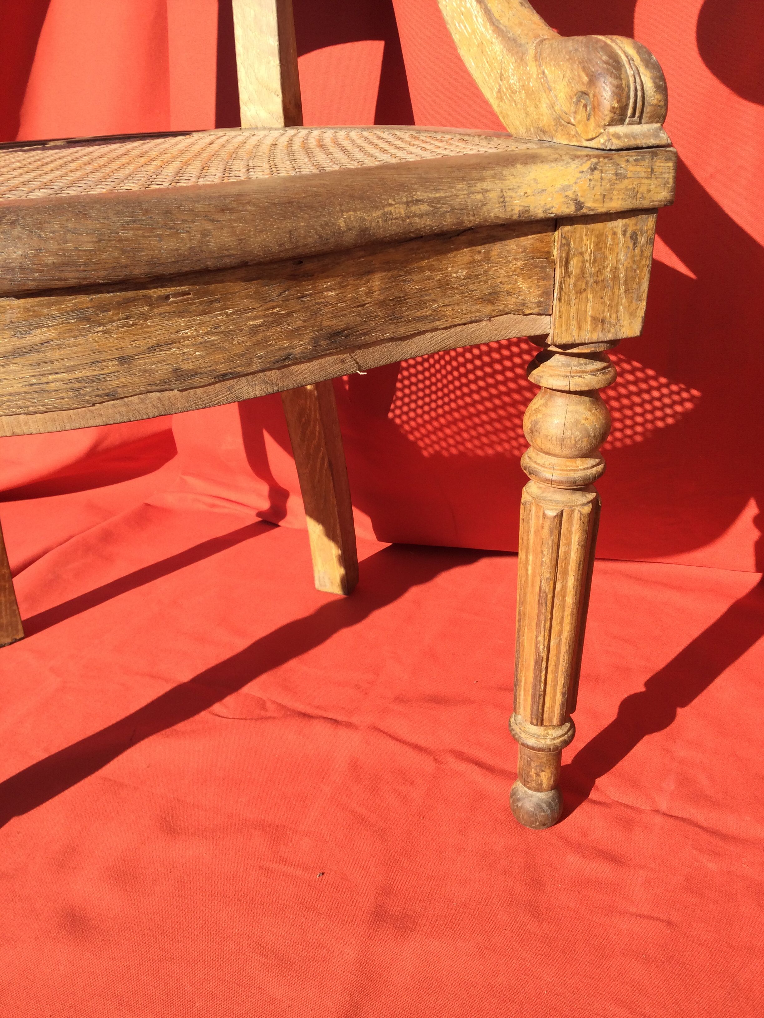 Louis XVI-style wooden desk and canage