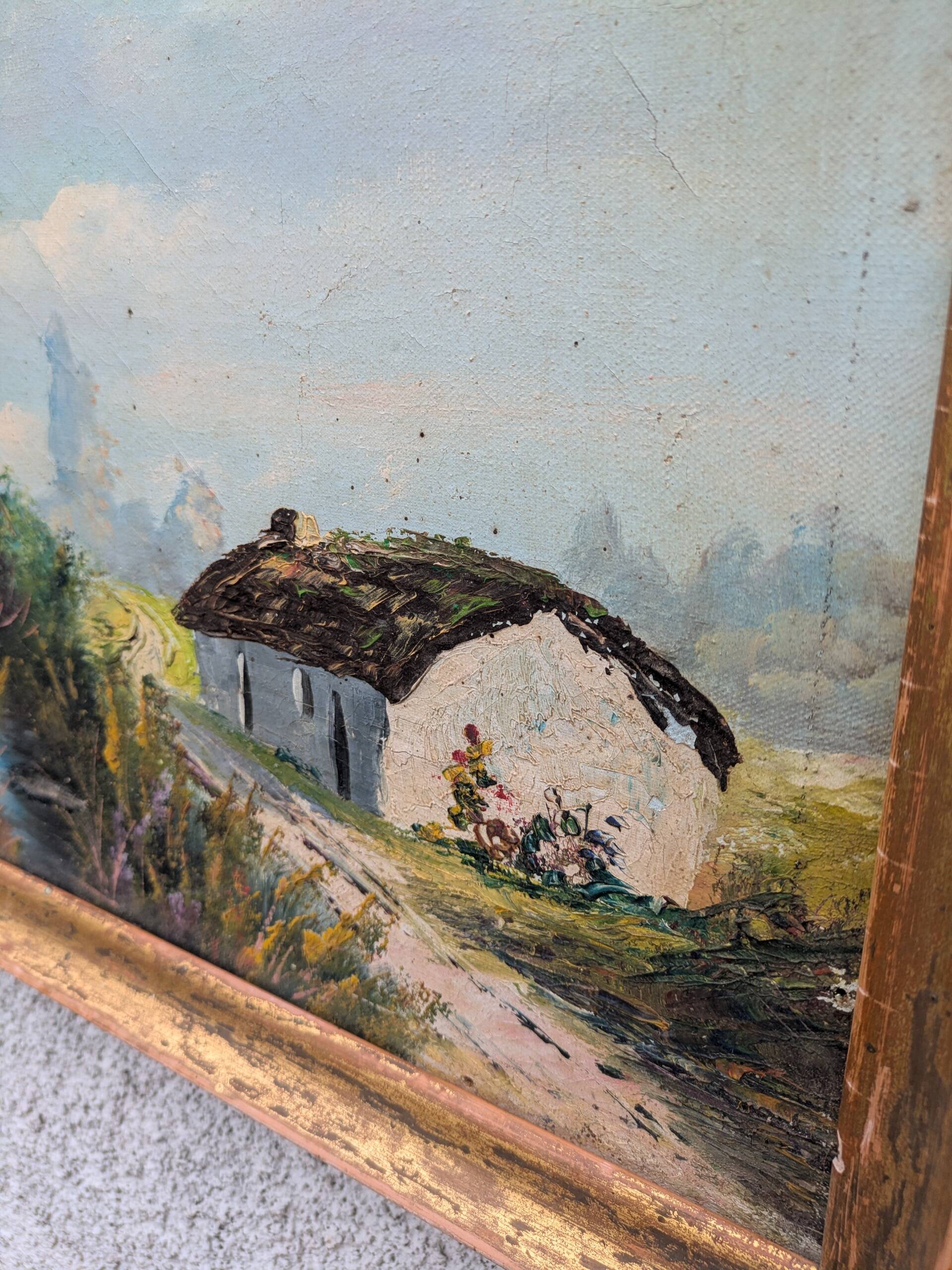 Oil on canvas, old painting