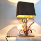 Lampe de table en agate vintage en laiton, années 1970
