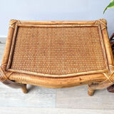 Vintage trundle tables in bamboo and rattan