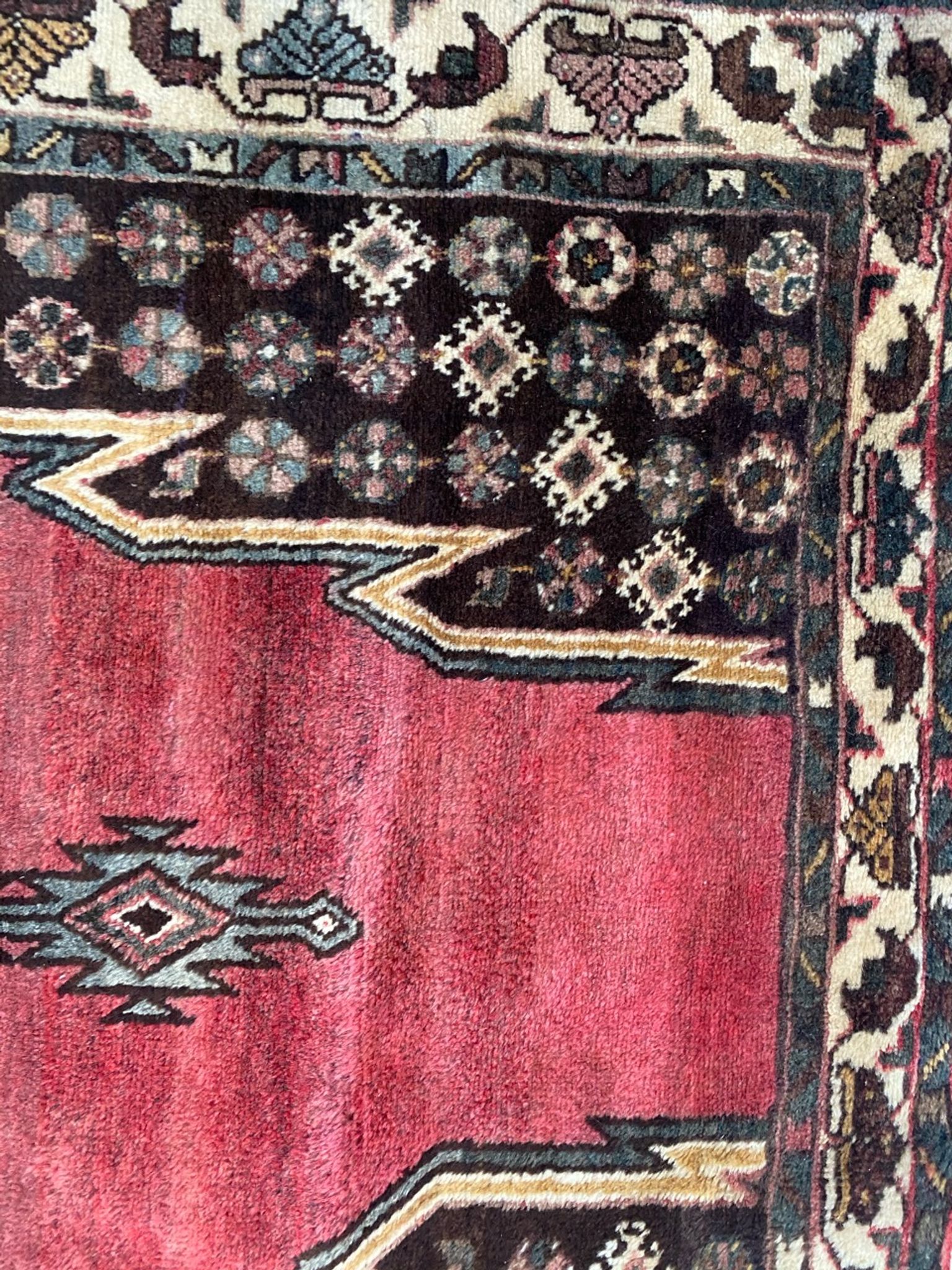 Ancient Persian mazlaghan carpet 126x198 cm