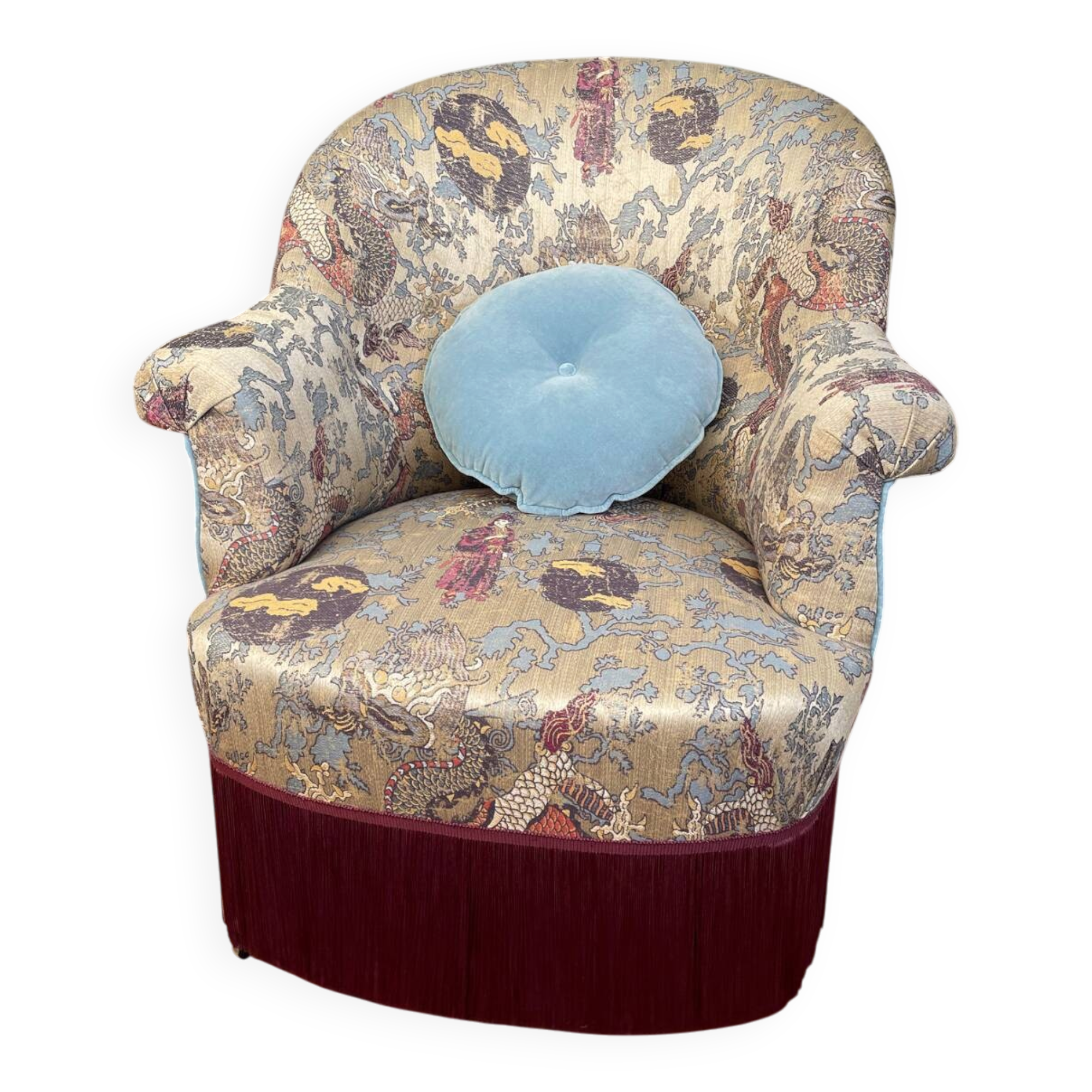 Fauteuil crapaud restauré Nobilis