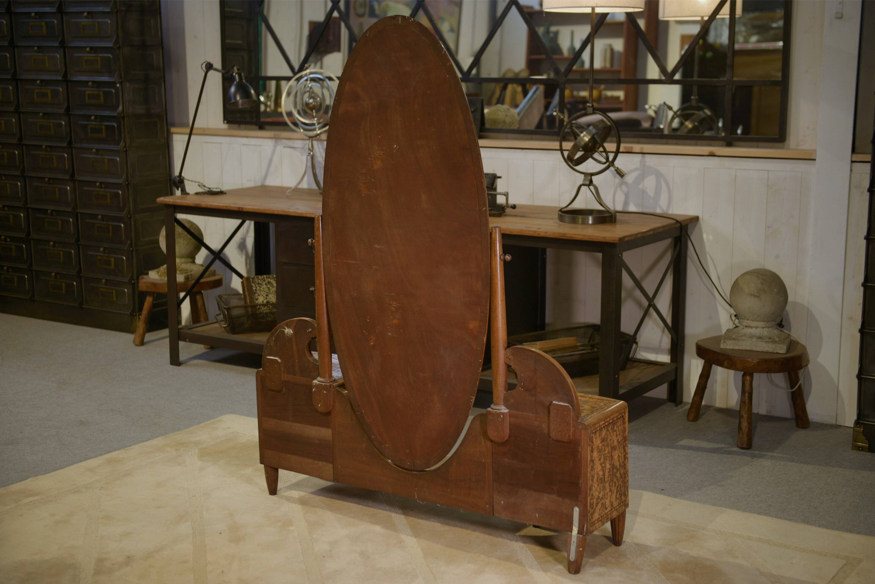 Art Deco full-length mirror by Octave Dupont, 1930s.