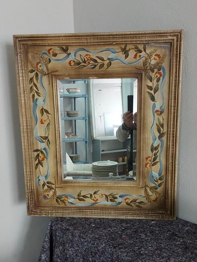 Small mirror bevelled frame painted 1970