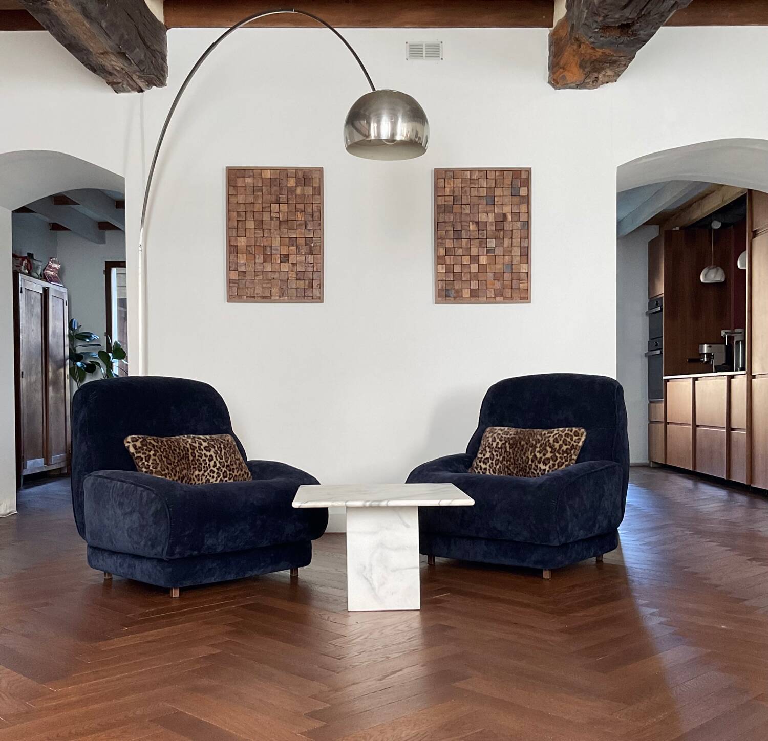 Vintage 70s marble coffee table