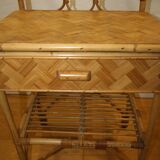 Vintage rattan bedside table