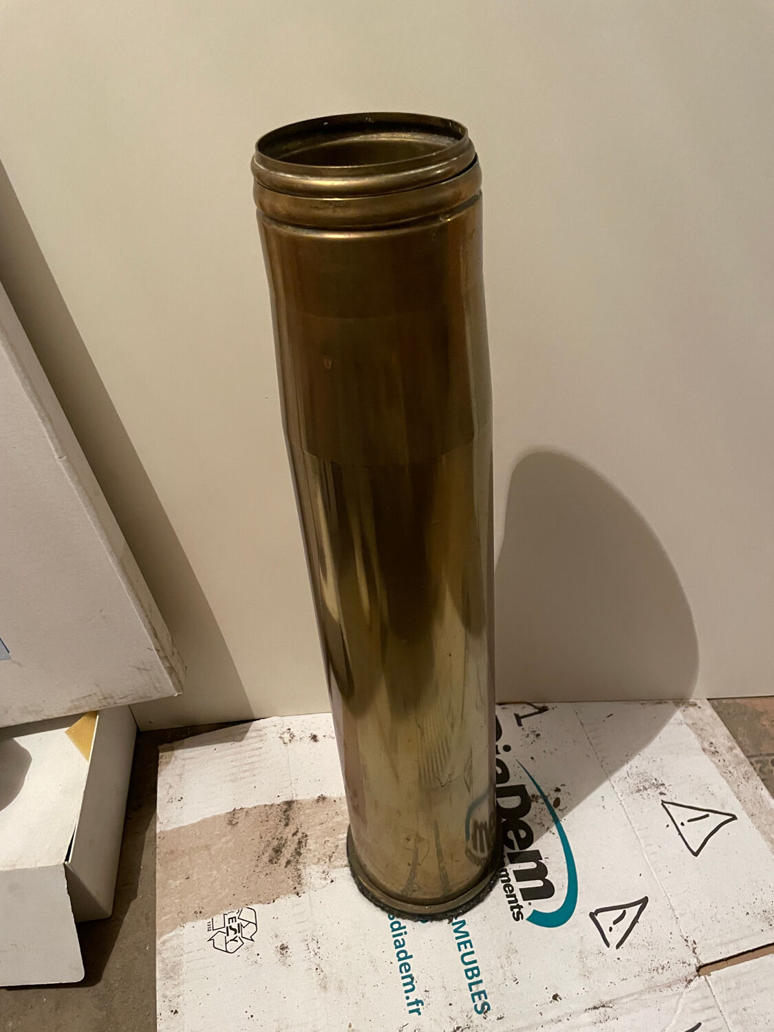 Standing ashtray and vase - brass shell