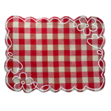 Vichy Fleur Napperon Rouge Set de 4