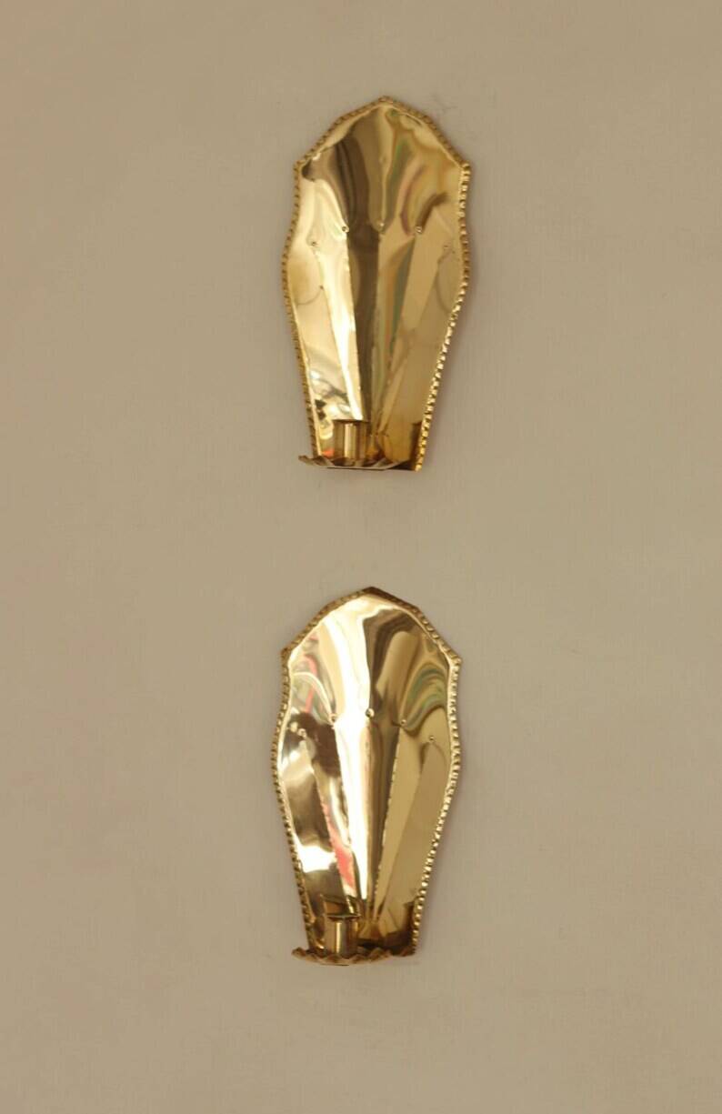 Pair Of Mid Century Swedish Brass Sconces