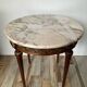 Louis XVI style side table in wood, marble and brass