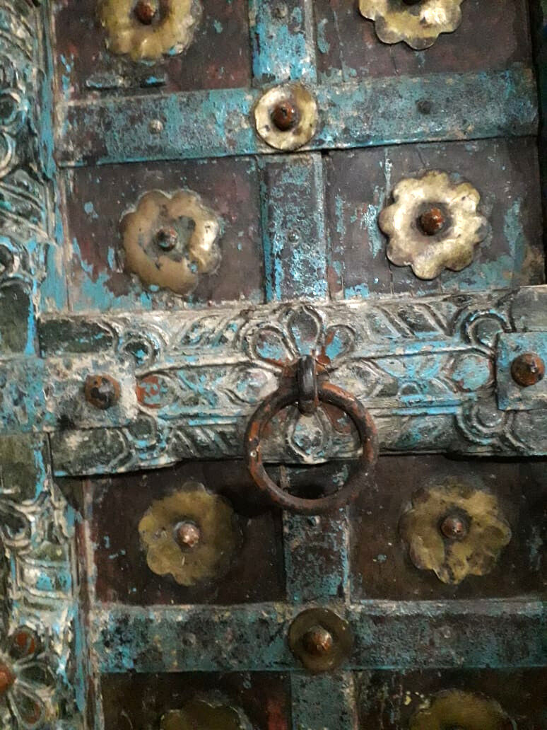 Indian door in old teak