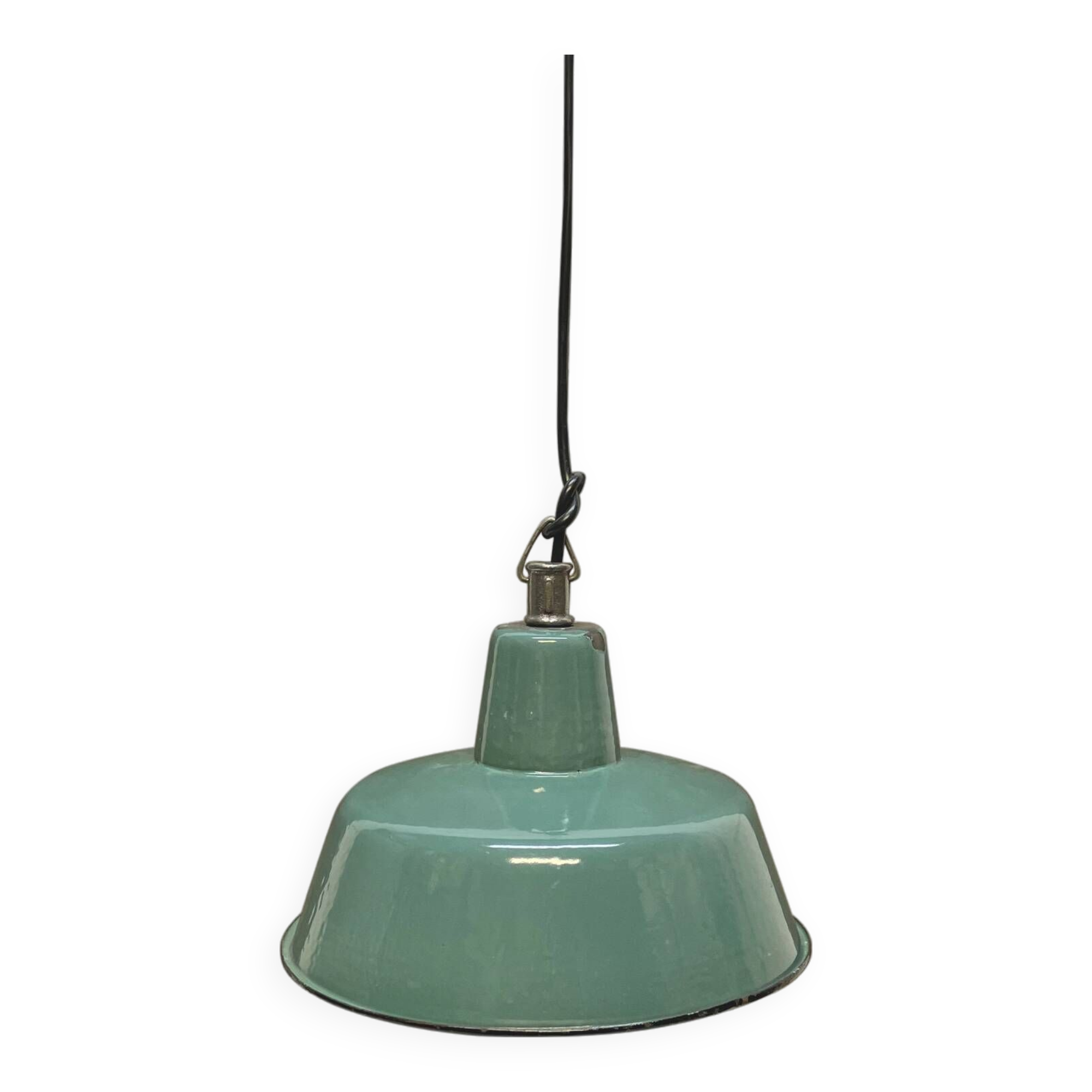 Industrial enamelled hanging lamp, 1960's