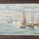 Old painting Marine Seaside signed around 1950