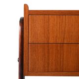 1950s Scandinavian Teak Nightstand with Brass Handles