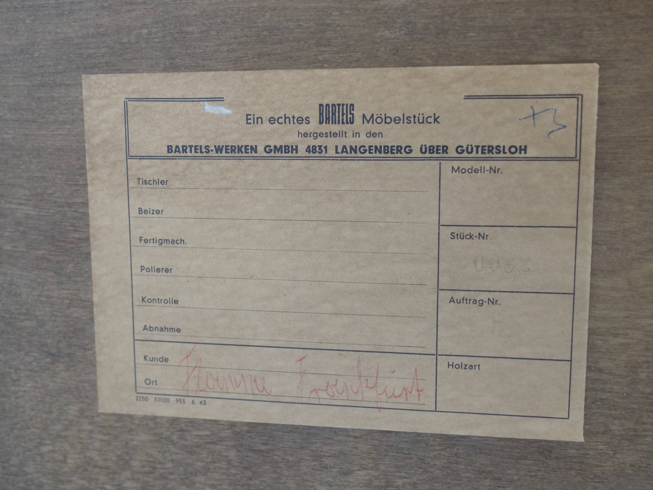 German Mid-Century Modern Sideboard by Bartels, 1960s