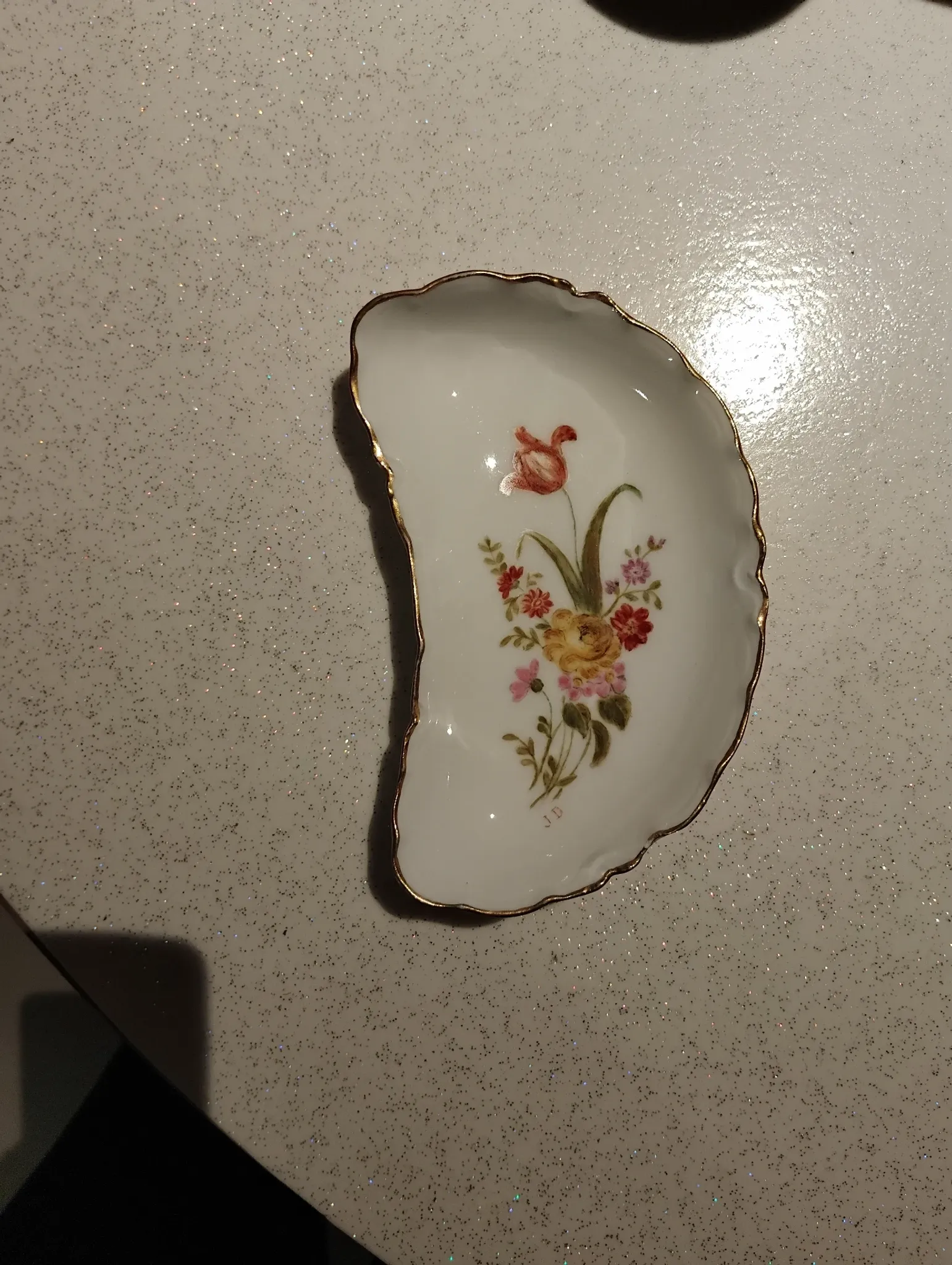 Half-moon porcelain dish from Limoges