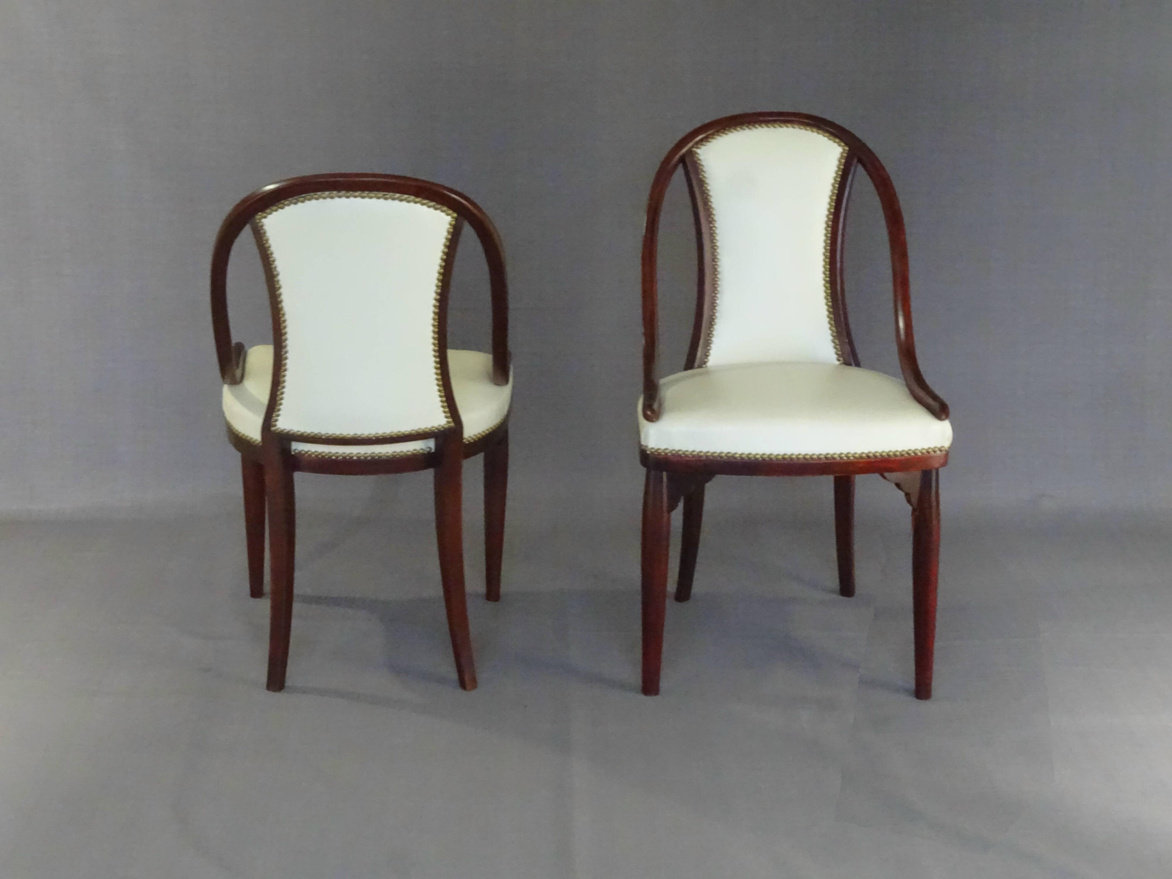 Pair of chairs by otto prutscher for thonet no. a845. circa 1930.