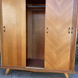 Light oak sliding door wardrobe, 1960