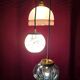 Suspension cascade triple globes anciens verre et opaline
