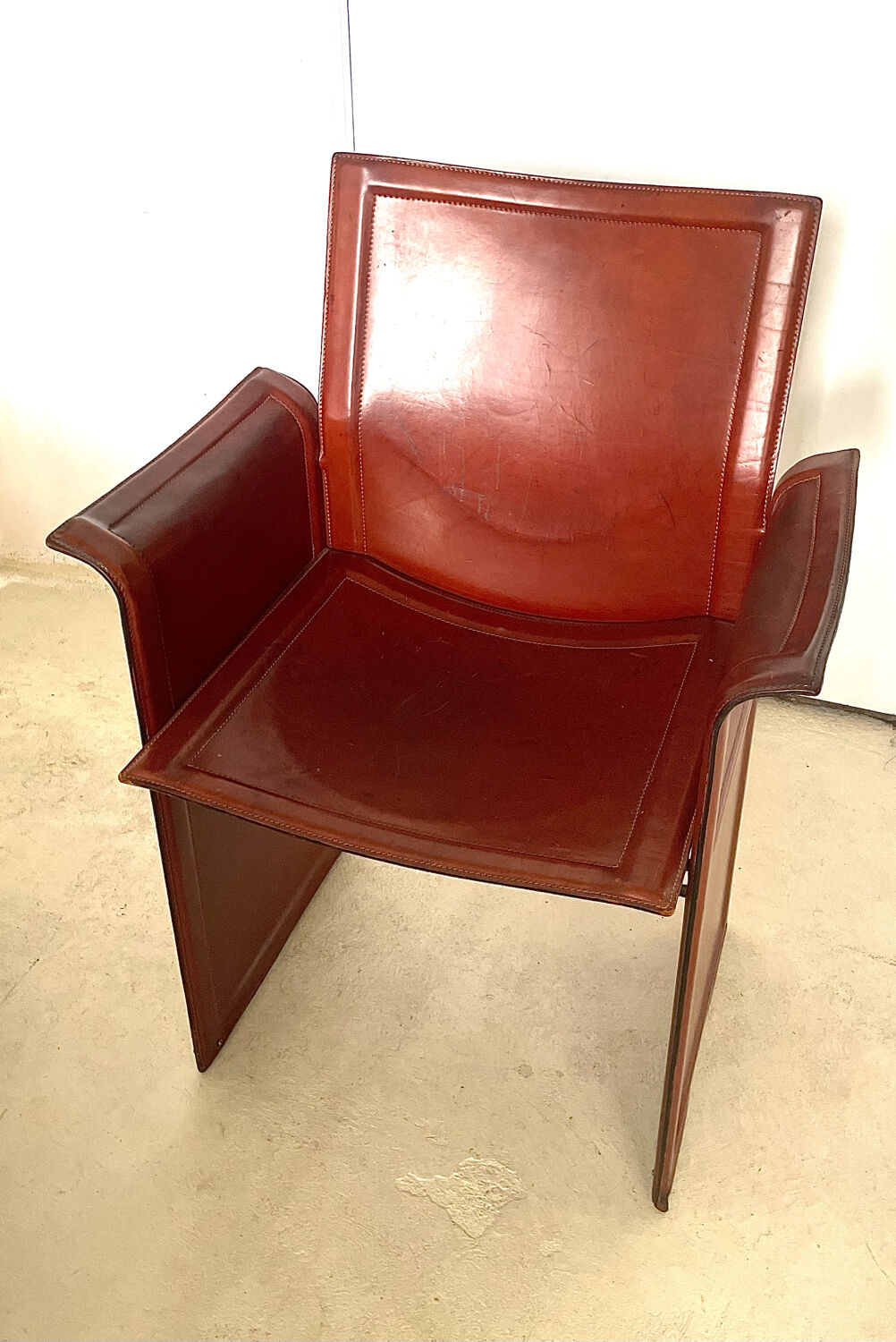 Desk or dining chair in cognac leather
