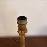 Antique Column Candle Holder Lamp Golden Brass Empire Corinthian Neo-Classical