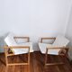 Paire de fauteuils toilés années 70