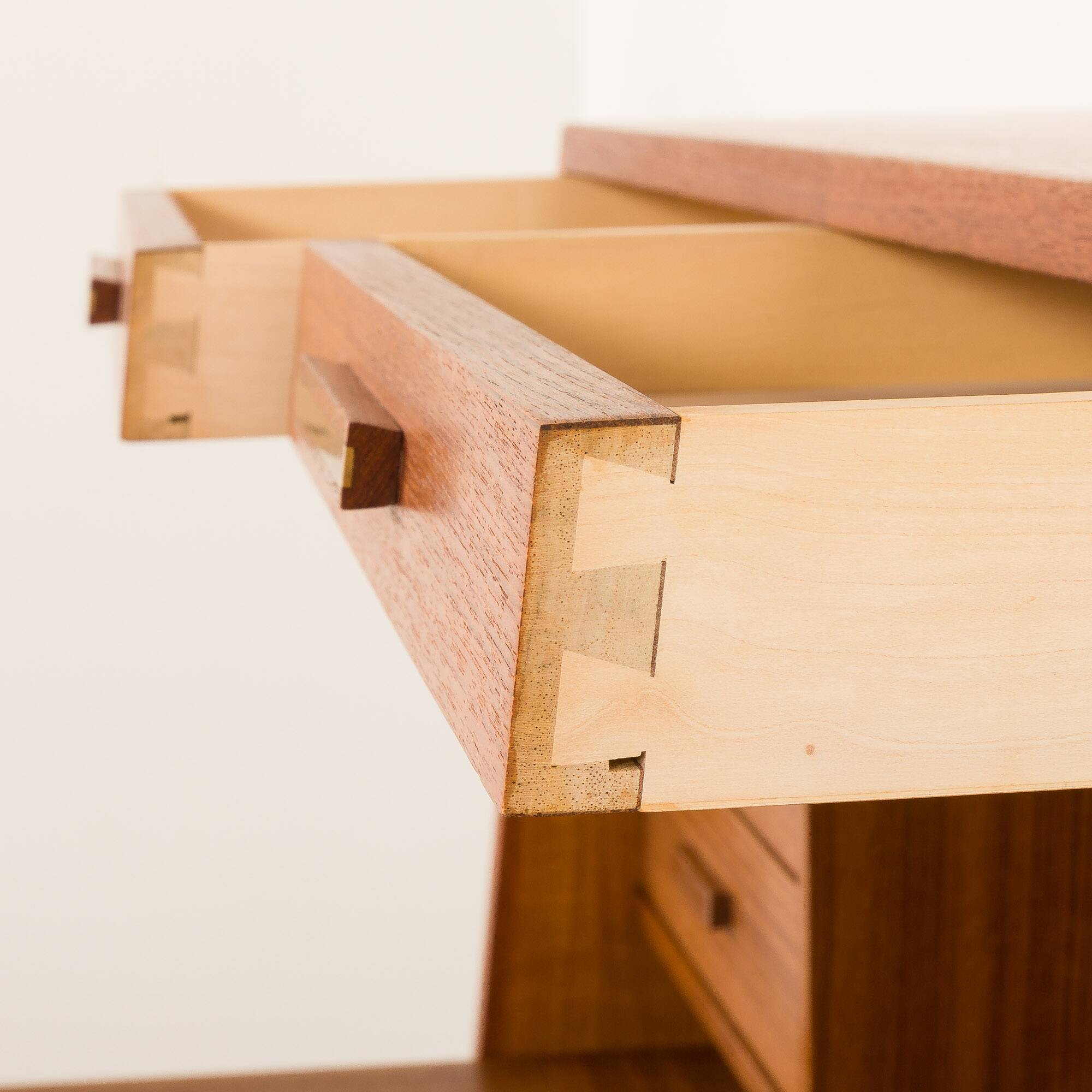 Danish mid century teak secretaire with brass inlays, 1960s
