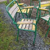 Set of 4 metal bistro chairs tolix style