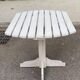 White solid wood bistro style garden table for 4 people
