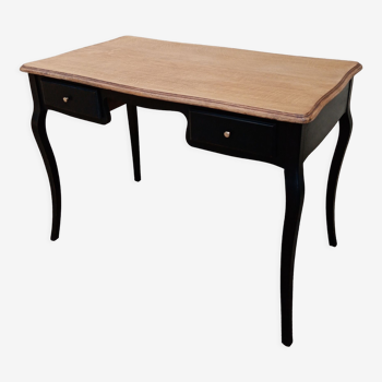 Table bureau 2 tiroirs patine 105 x 60 cm