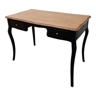 Table bureau 2 tiroirs patine 105 x 60 cm