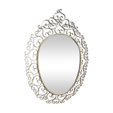 Mirror signed Chaty Vallauris in gilded metal