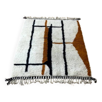 Tapis berbère Beni Ouarain du Maroc - Laine artisanale, 165×120 cm