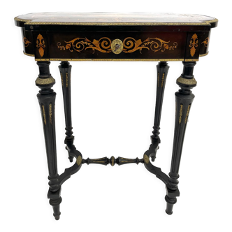 Side table or worker Napoleon 3 with marquetry