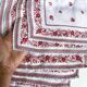 Serviettes de table anciennes brodées en coton