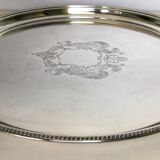 Silver metal round tray