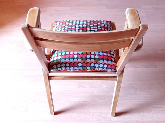 Restored bridge office chair with vintage compass feet from the 50s