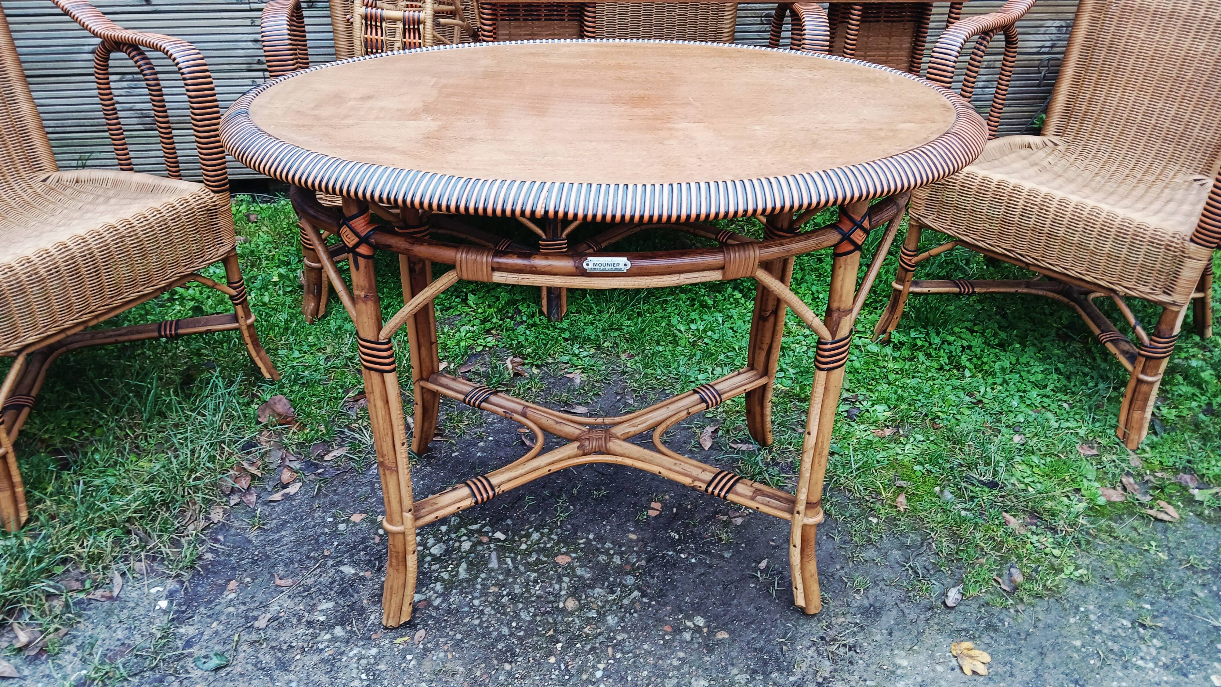 Salon d'hiver ancien en rotin (7 pièces)