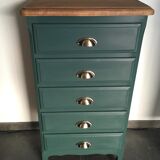 Chiffonnier 5 sage green drawers