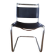 Cantilever chair / armchair Thonet in black leather and chrome metal – from