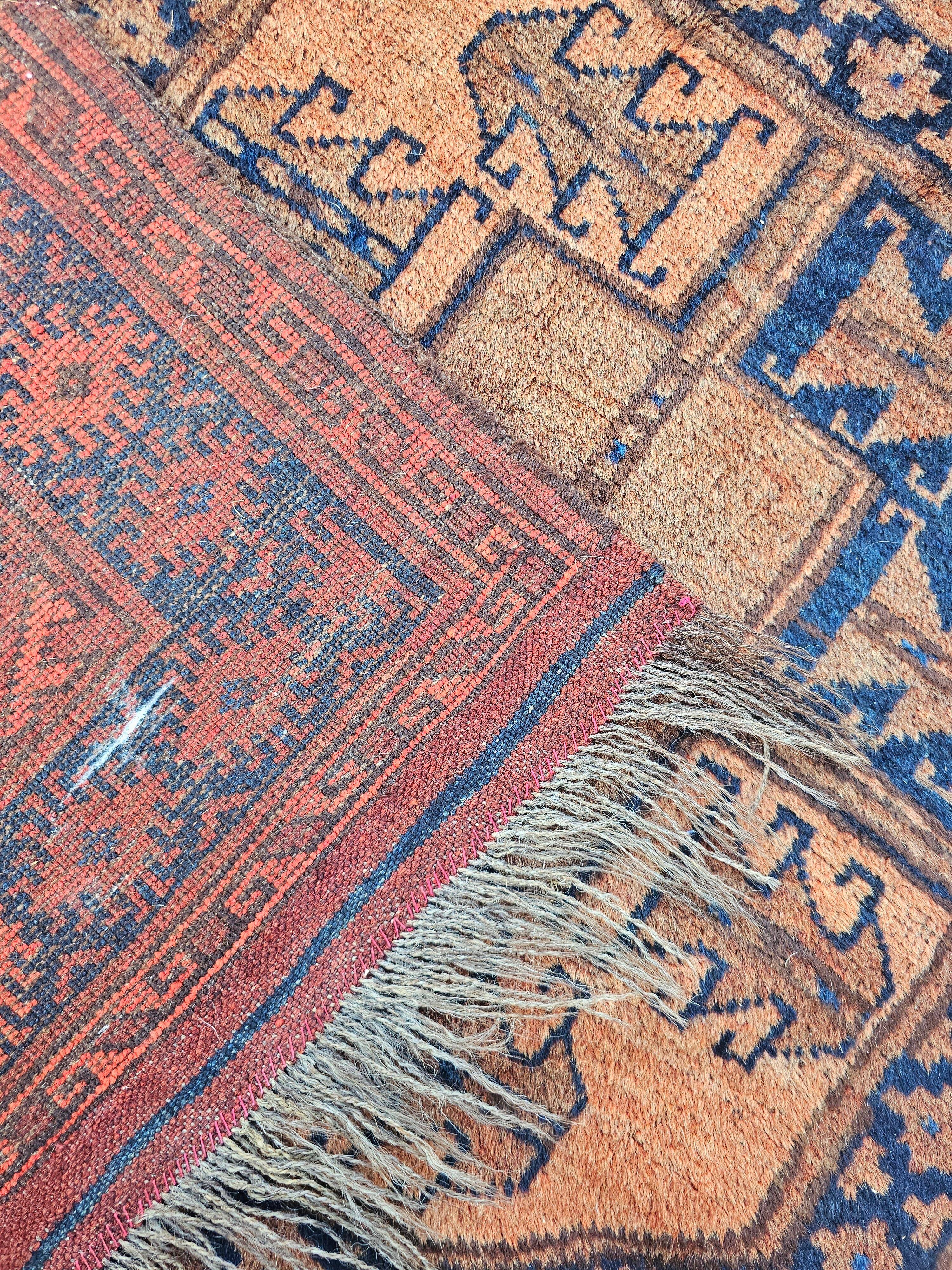 Ersari Afghan Antique XL hand-knotted wool silk rug