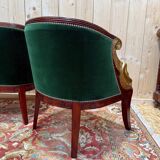 Empire salon complete with mahogany sofa and chairs featuring golden swan heads.