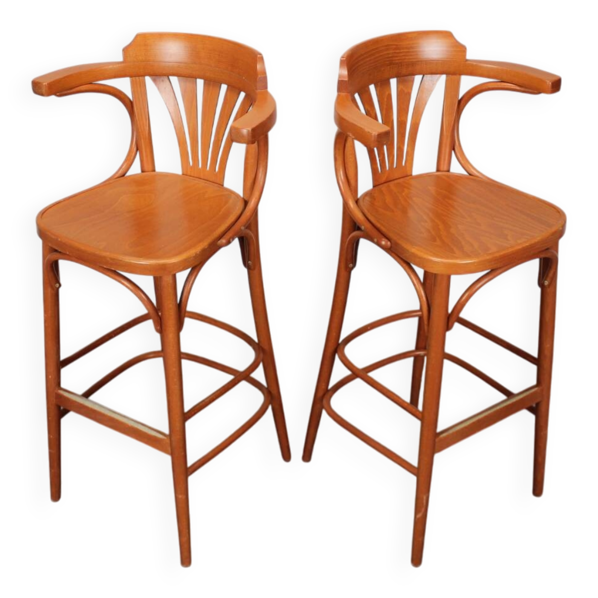 Set of 2 Vintage Bar Stools by TON, 1980