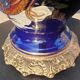 Ceramic lamp birds lyres on midnight blue background Napoleon III