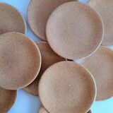 Set of 10 dessert plates Gres Chantilly Longchamp France