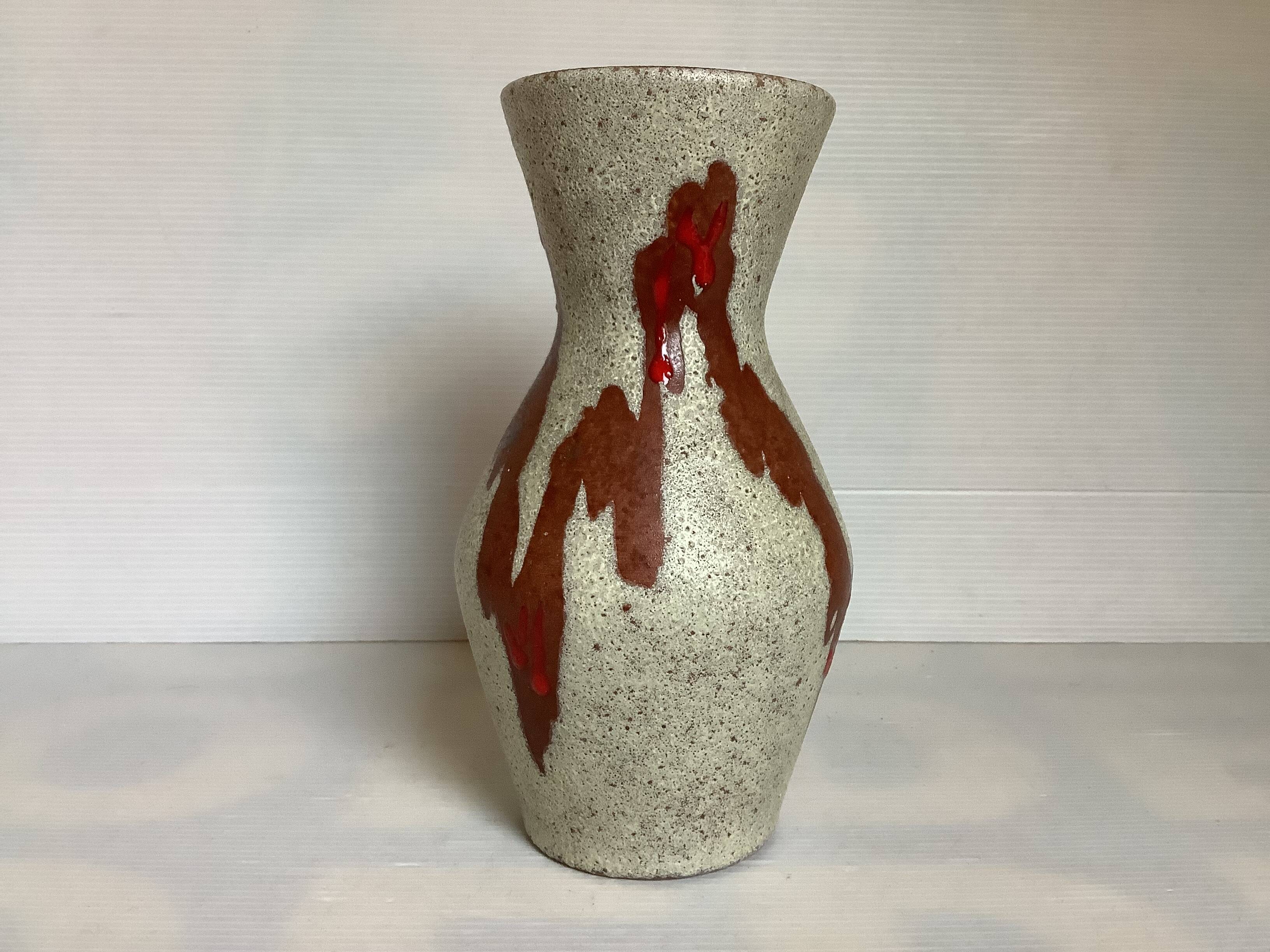 Germany red enamelled speckled vase